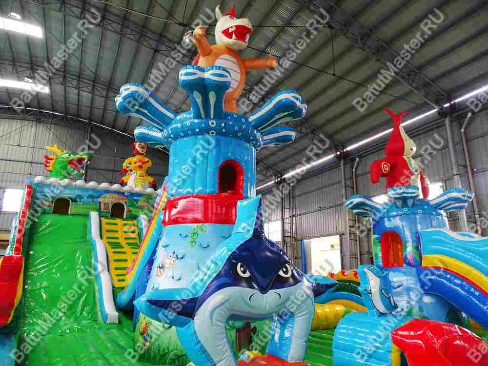 Коммерческий надувной батут "Затерянный остров 2" 20*10*7 м