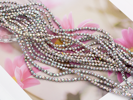 Нить бусин из гематита 3,8мм, огранка