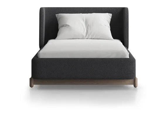 Кровать Basic спальное место 90*200 см (серый, букле)