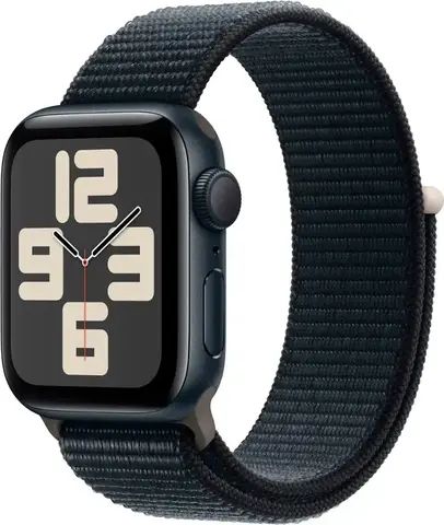 Умные часы Apple Watch Series SE 2023 40 мм из алюминия цвета «тёмная ночь», нейлоновый браслет цвета «тёмная ночь»