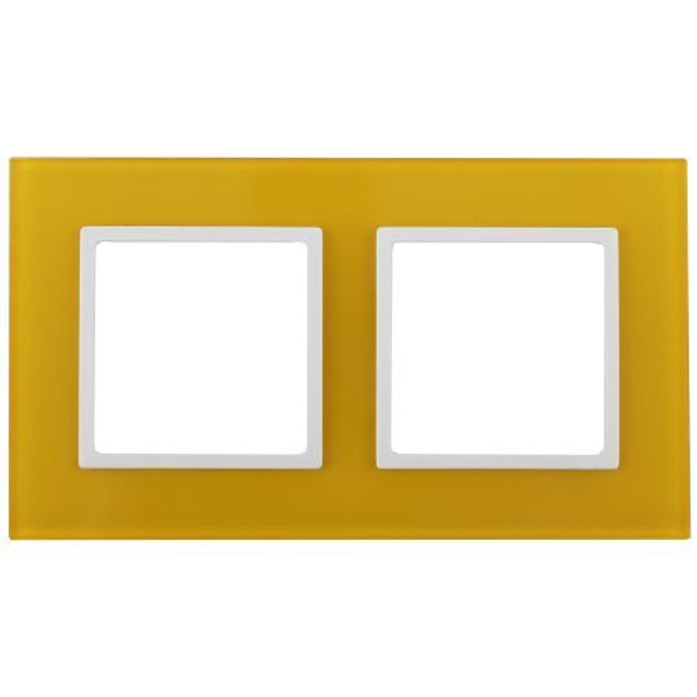 Рамка 2-м 14-5102-21 стекло Elegance желт.+бел. ЭРА Б0034494 Рамка 2-м 14-5102-21 стекло Elegance желт.+бел. ЭРА Б0034494