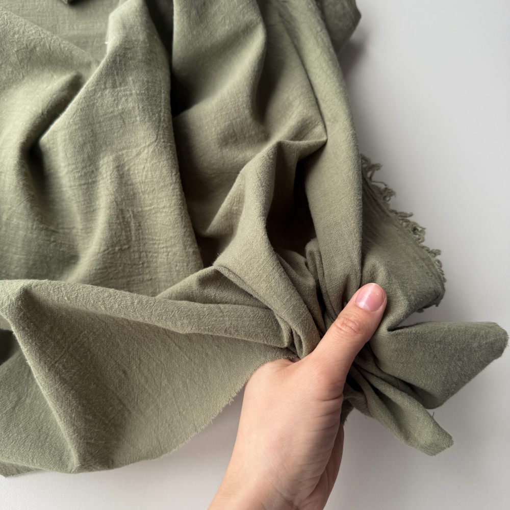 Хлопок "под Лён" Светлая оливка