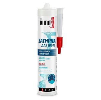 Герметик-затирка для швов KUDO HOME силиконовый санитарный прозрачный