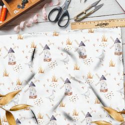 Ткань саржа акварельная мельница