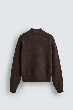 ZARA ТРИКОТАЖНЫЙ КАРДИГАН, КОРИЧНЕВЫЙ