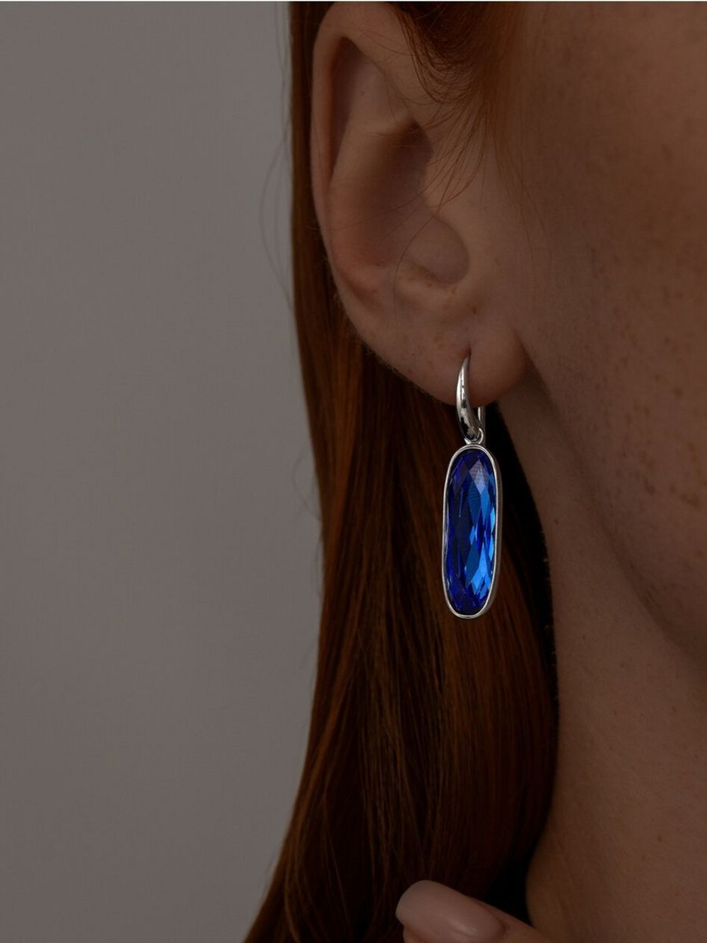 Серьги серебряные 925 пробы с камнями ювелирные