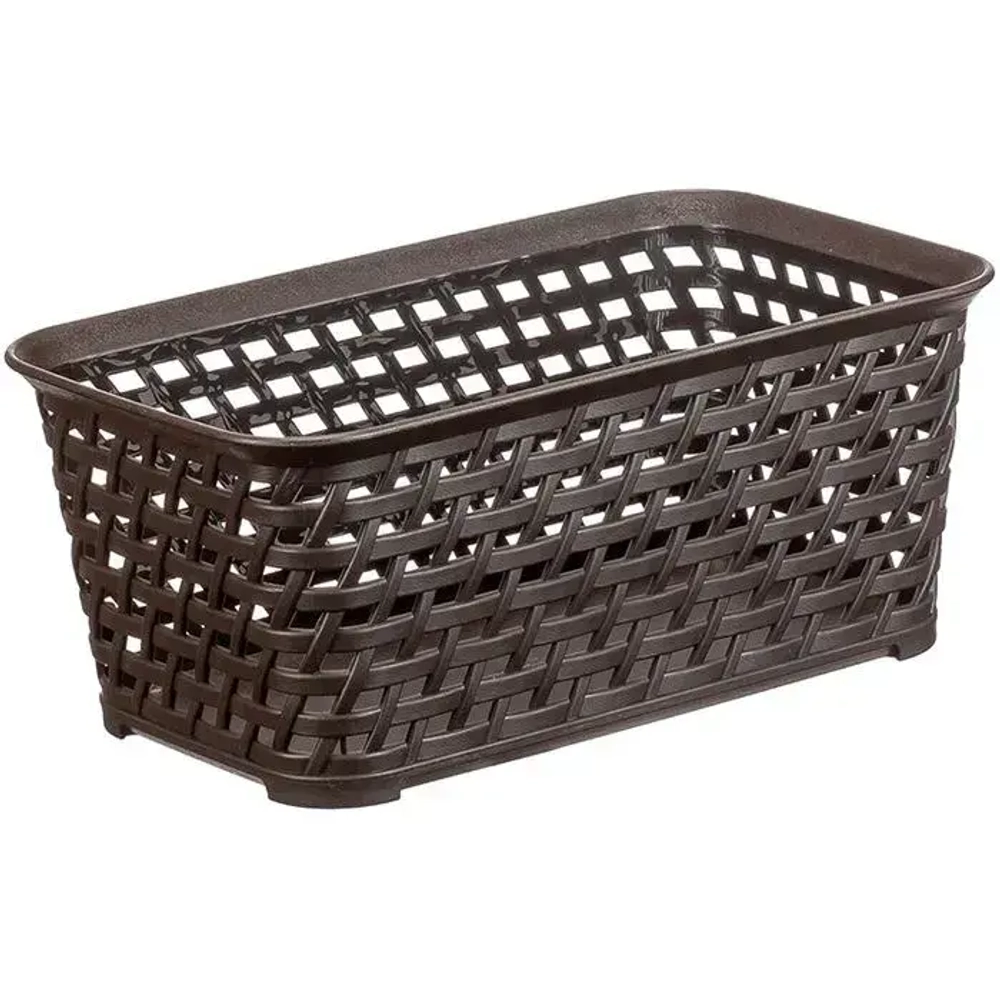 Ящик РОТАНГ 2,2л 240х100мм коричневый ротанг (комплект 15 шт)