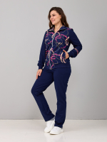 Костюм с брюками КБ-384/синий-цепи