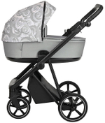 Детская коляска Roan Sol Flowers 3 в 1 с автокреслом Tutis Elo Lux EduSky Black RSF/5002 Gray/Black