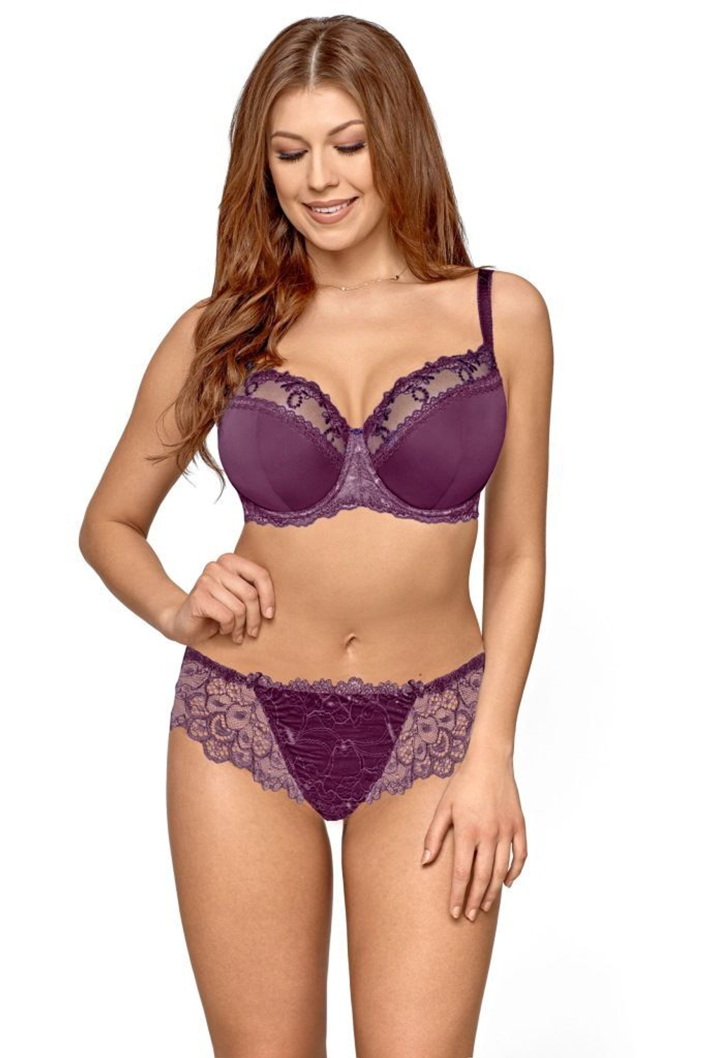 Бюстгальтер с полусшивными чашками с изысканным кружевом (Размер: 95B) (Цвет: черный)