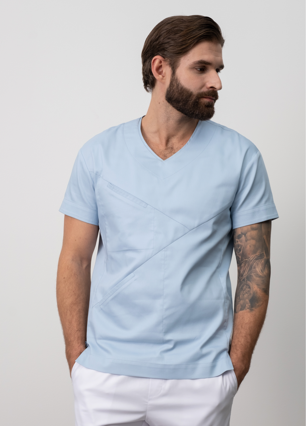 Медицинская туника с косым кроем