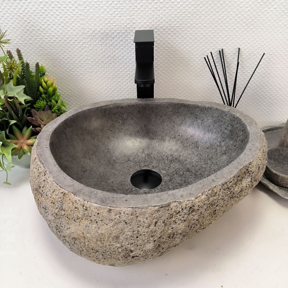 Раковина из речного камня RS-63562 (45*40*16) 0122