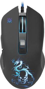 Мышь проводная игровая оптическая Defender Sky Dragon GM-090L (черный),USB, 6 кн. + колесо, коврик