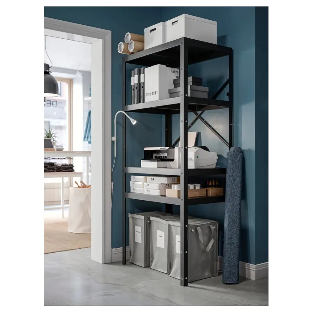 Стеллаж - IKEA BROR, 85х55х190 см, черный, БРУР ИКЕА