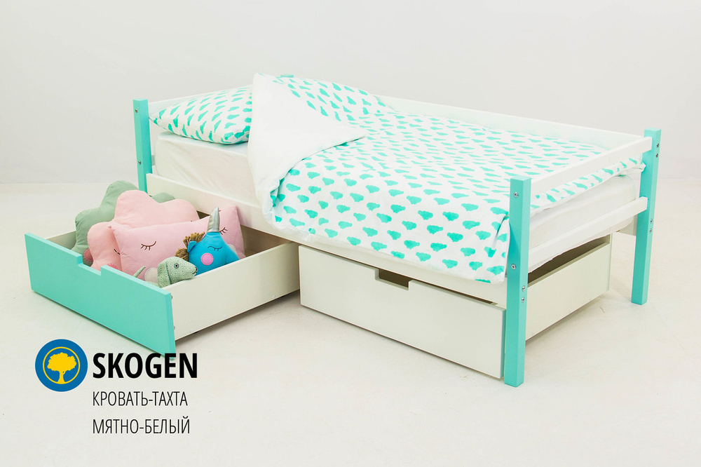 Детская кровать тахта Бельмарко Svogen мятно белый