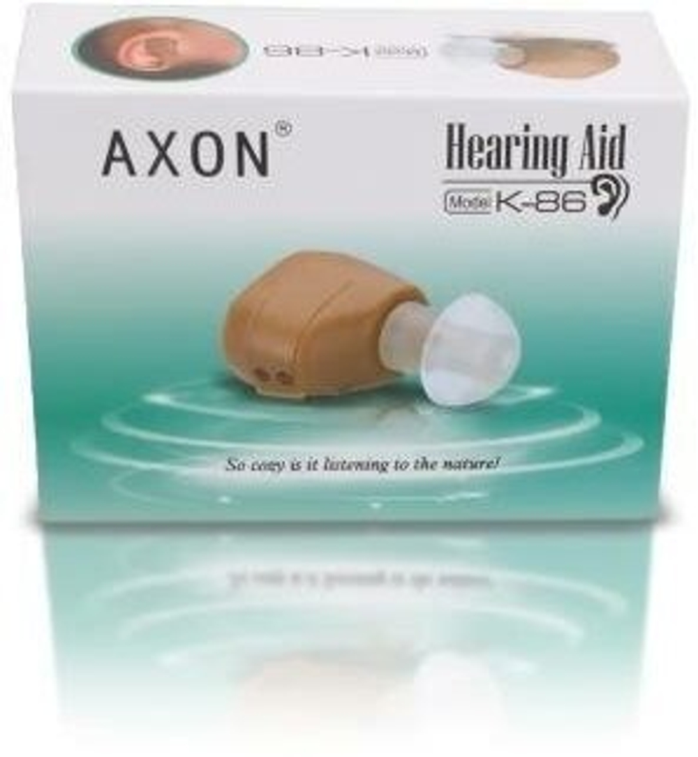 Слуховой аппарат AXON K-86 внутриушной на батарейках, бежевый