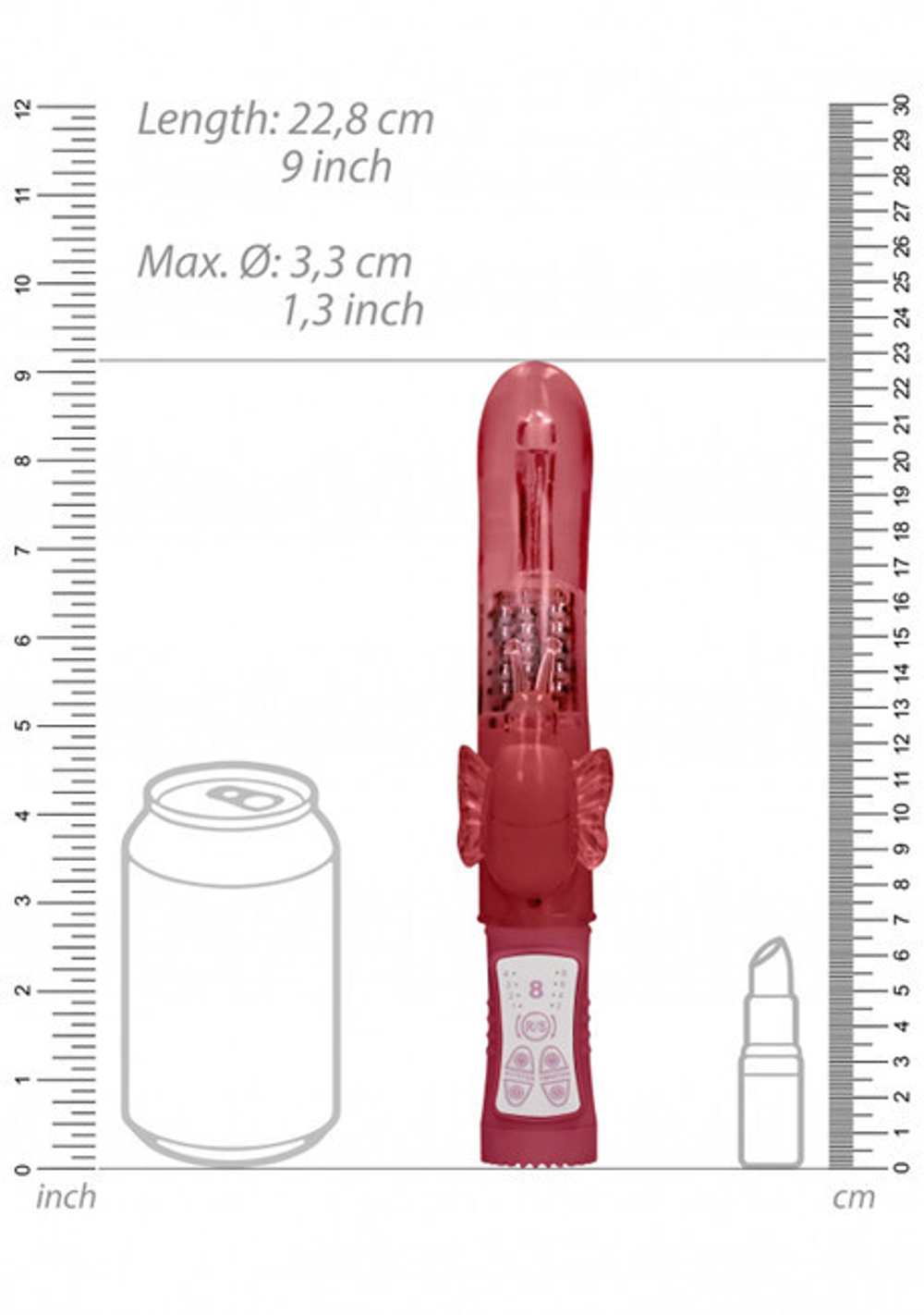 Вибратор кролик Rotating Butterfly (Цвет: красный)