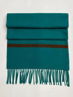 Купон кашемировый Gucci бирюзовый с коричневыми полосками