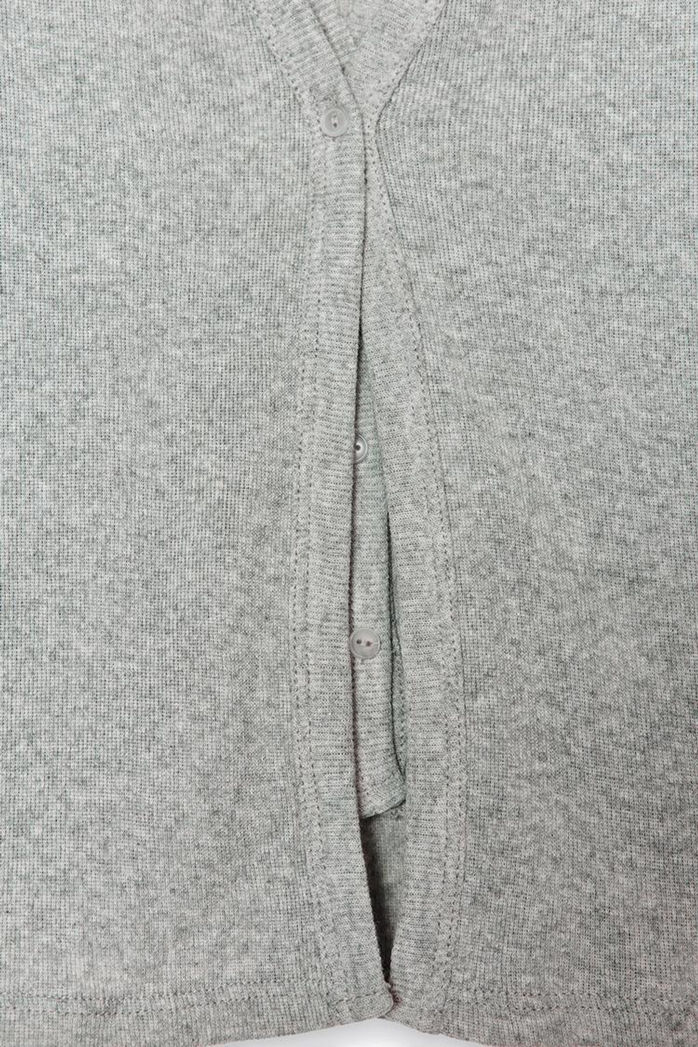 ZARA ДВУХСЛОЙНЫЙ ТОП С ГОРЛОВИНОЙ ХАЛТЕР, СЕРЫЙ С МЕЛАНЖЕВЫМ ЭФФЕКТОМ