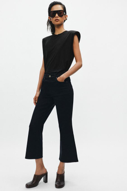 ZARA УКОРОЧЕННЫЕ ДЖИНСЫ-КЛЕШ СО СРЕДНЕЙ ПОСАДКОЙ — ZW COLLECTION, МОРСКОЙ СИНИЙ