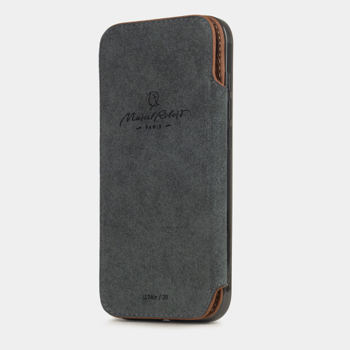 Чехол-книжка кожаная для iPhone 17 Air, теленок цвета карамель