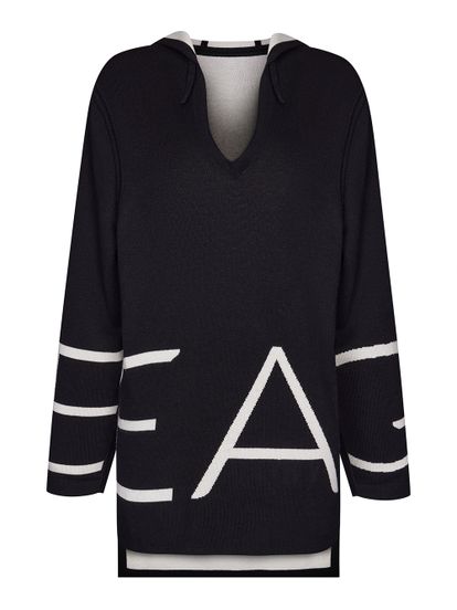 Женский свитер черного цвета из шелка и кашемира - фото 1