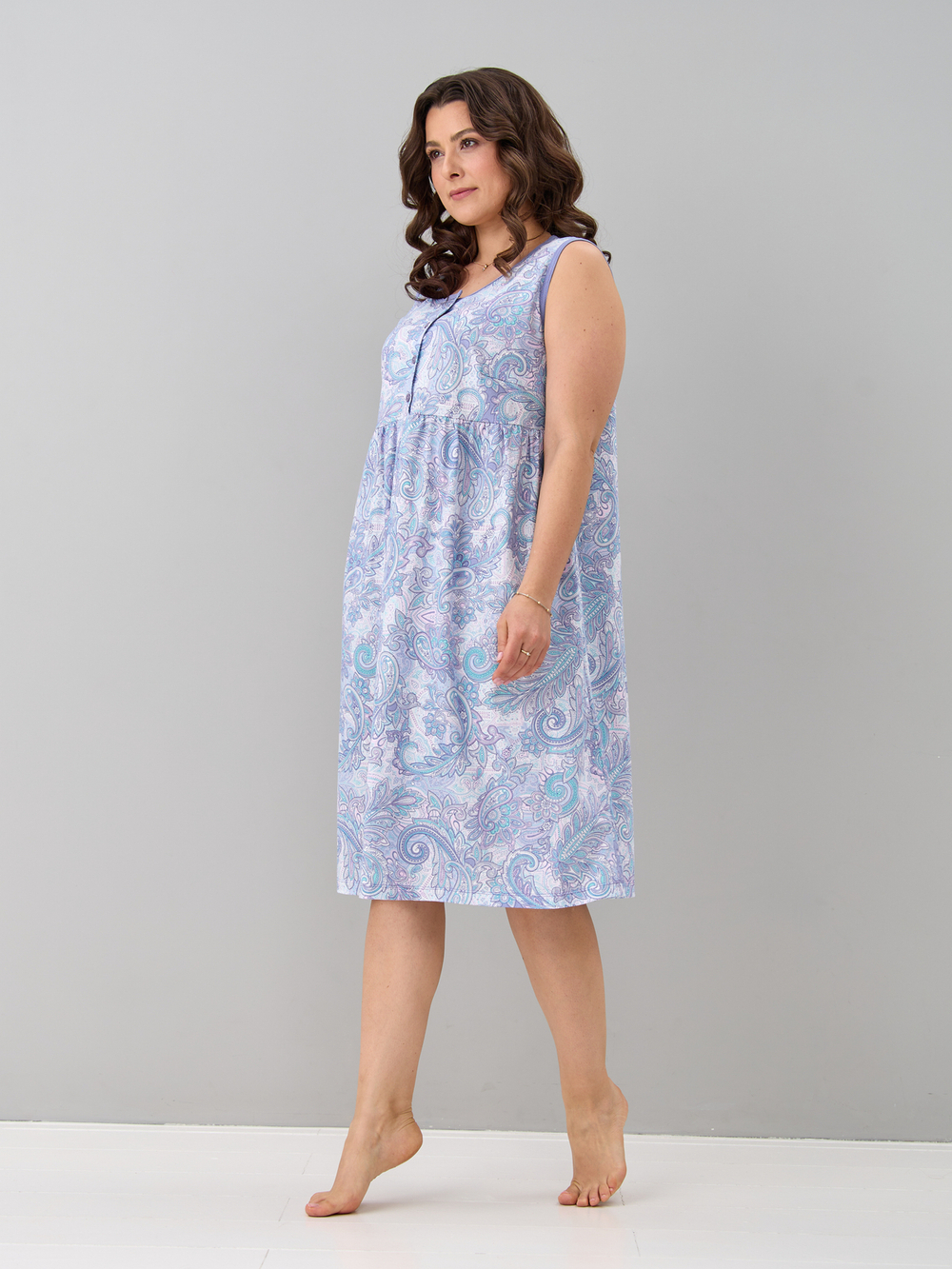 Ночная сорочка С-017/сиреневый-огурцы-к