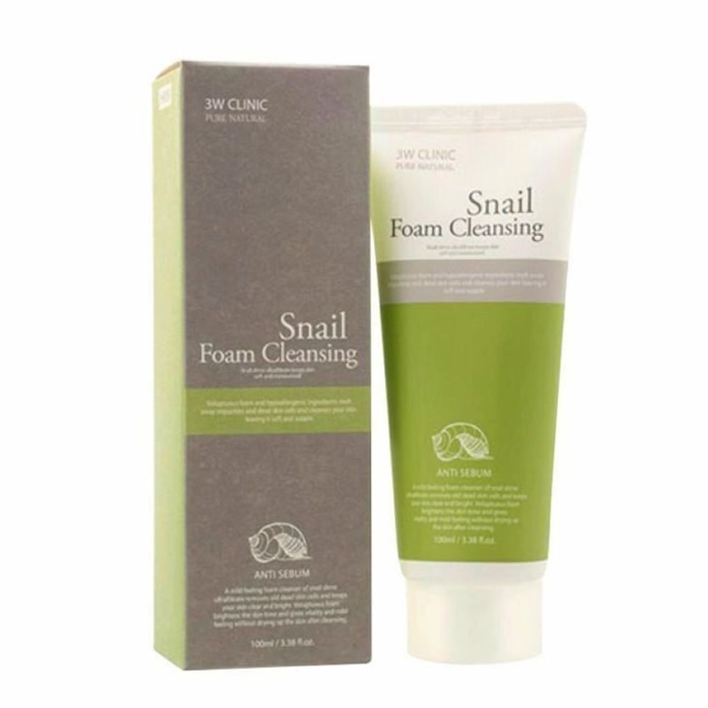 3W Clinic Snail Foam Cleansing пенка для умывания с муцином улитки