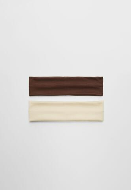 STRADIVARIUS Набор из 2 эластичных резинок для волос, бежевый