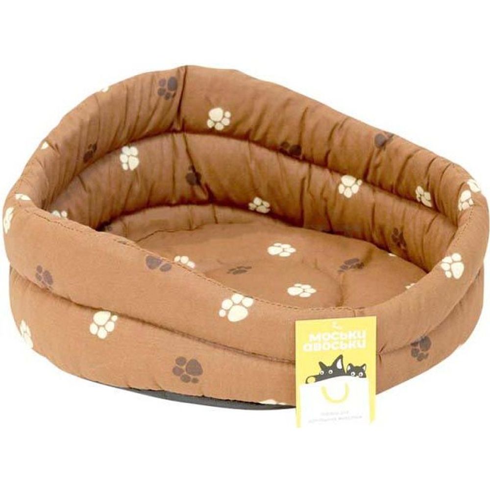 Лежанка круглая стёганая с подушкой (хлопок, периотек), коричневая,36,5*36,5*18,5см (Моськи-Авоськи) Лежанка круглая стёганая с подушкой (хлопок, периотек), коричневая,36,5*36,5*18,5см (Моськи-Авоськи)