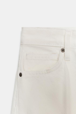 ZARA ДЖИНСЫ ZW COLLECTION BARREL С ВЫСОКОЙ ПОСАДКОЙ, БЕЛЫЙ