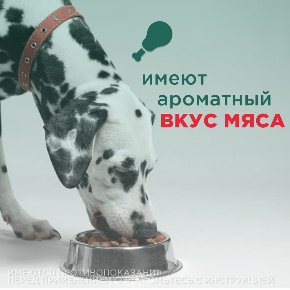 Таблетки от гельминтов для собак средних пород со вкусом мяса Дехинел Плюс (KRKA), 2таб. Фебантел/Пирантел/Празиквантел