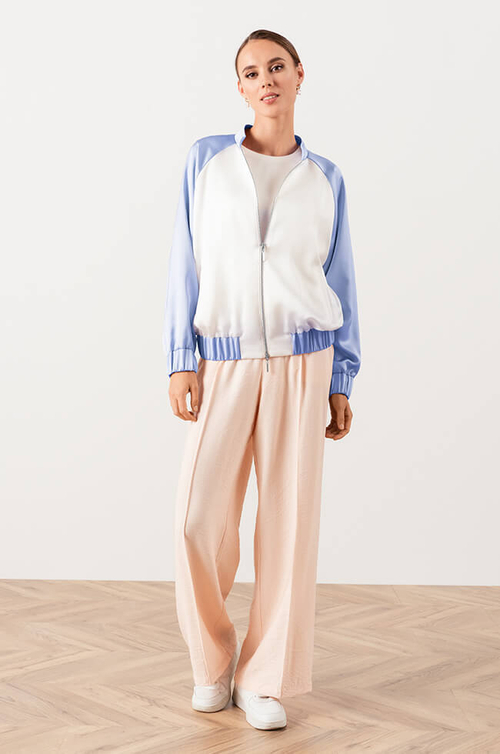 1860 Жакет женский (голубой / молочный)