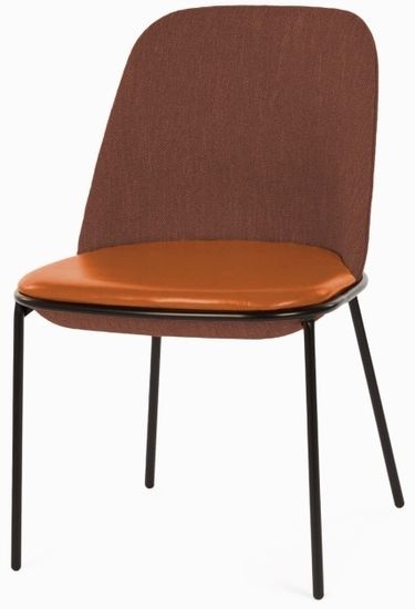 Стул Embrace терракотовая ткань и коричневая экокожа