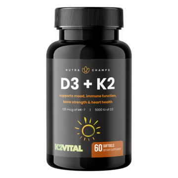 Nutra Champs Vitamin D3 + K2 ( 5000ME + 100 mcg ), Д3+К2 , Д3 + МК-7 !!!Срок 08.2025