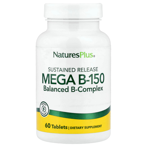 NaturesPlus, Mega B150, витамин B с длительным высвобождением, 60 таблеток