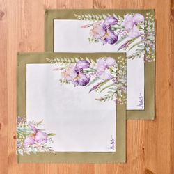 НАБОР САЛФЕТОК ИЗ 2-Х ШТ "ИРИСЫ",40Х40СМ, 100% ХЛОПОК,БЕЛЫЙ,ТВИЛ