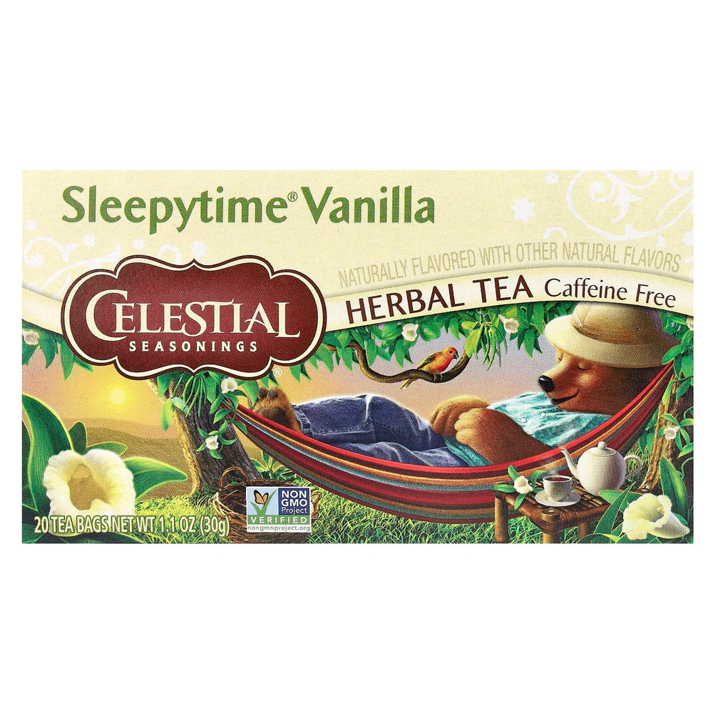 Celestial Seasonings, Травяной чай, Sleepytime Vanilla, без кофеина, 20 пакетиков, 1,0 унции (29 г)