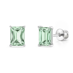 Серьги Сингапур с зеленым аметистом