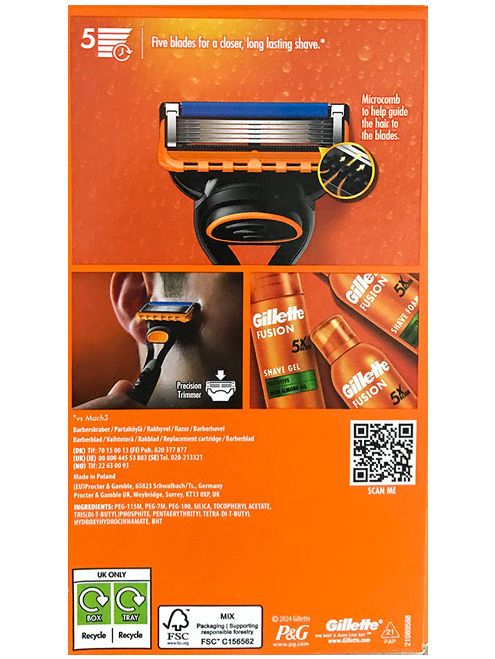 Бритва Gillette FUSION5 + 2 сменные кассеты