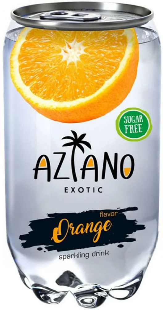 Газированный Напиток Aziano Orange &quot;Апельсин&quot; 0.35л - 12шт