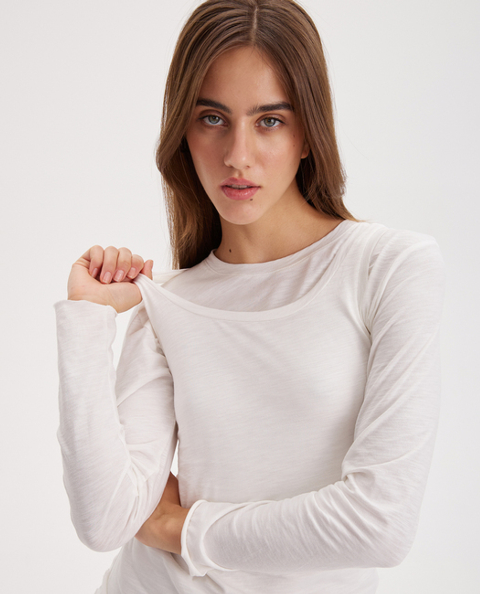 Набор из лонгслива и топа из хлопка-слаб