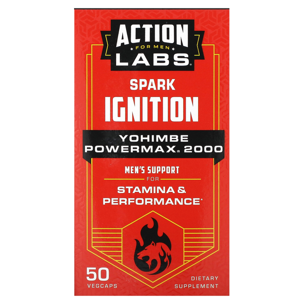 Action Labs, для мужчин, зажигание свечи, 50 растительных капсул