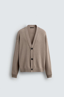 ZARA КАРДИГАН СВОБОДНОГО КРОЯ, ПЕСОЧНЫЙ