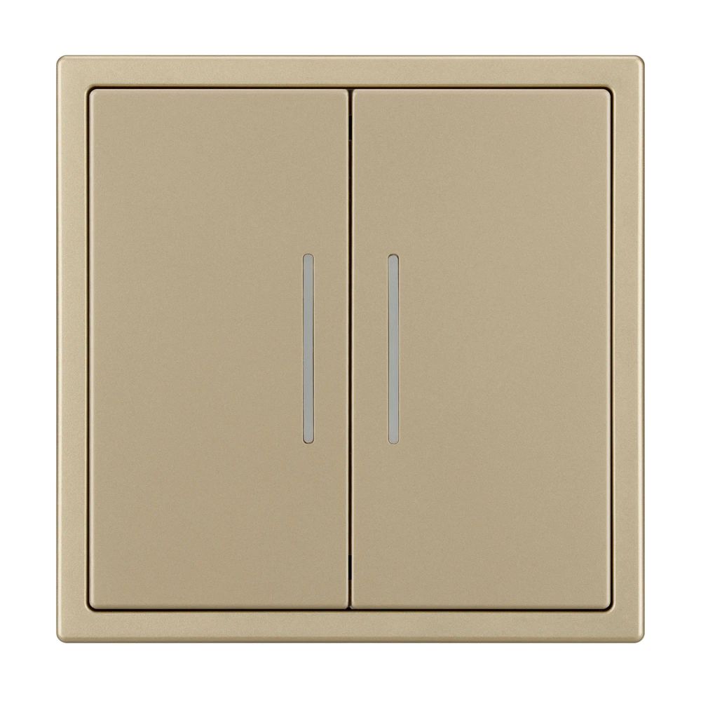 Механизм звонкового выключателя двухклавишный LED SWT-NOBE-MKR2-SFPL-L-GD (230V, 10A) (Arlight, Золотой песок) 061743(1)