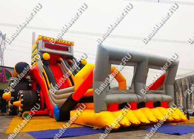 Детский надувной батут-горка "Бульдозер" 14*7*8.5 м