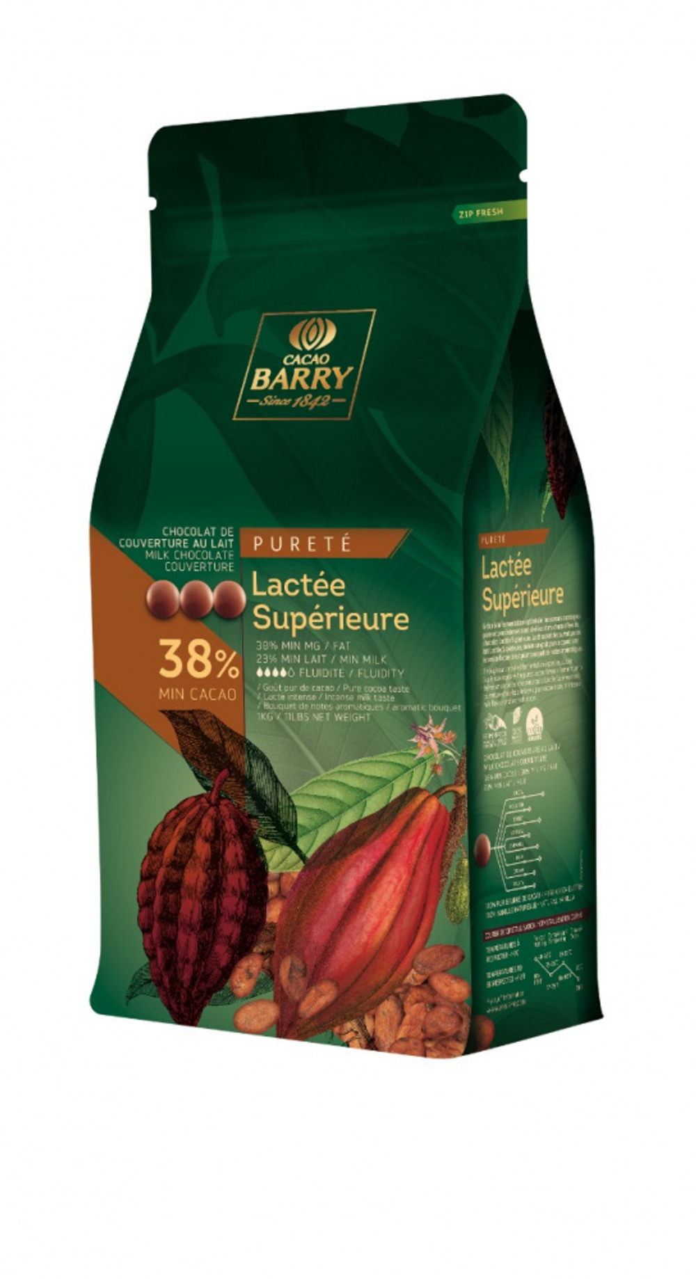 Шоколад Cacao Barry LACT_E SUPERIEURE 38% молочный (Пакет 5 кг)