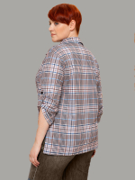Рубашка Р-001/коричнево-розоваяклетка