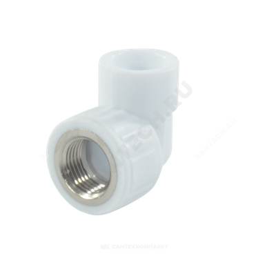 Угольник PP-R комбинированный белый Дн 25х3/4" ВР VALFEX 10125025