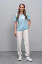 3923 Брюки женские (молочный)